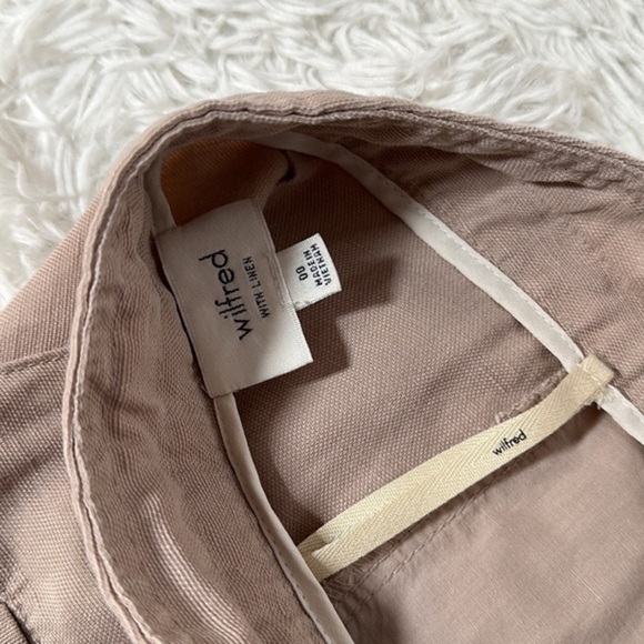 Wilfred with Linen Beige/Tan Mini Shorts with Front Tie - Picture 9 of 9